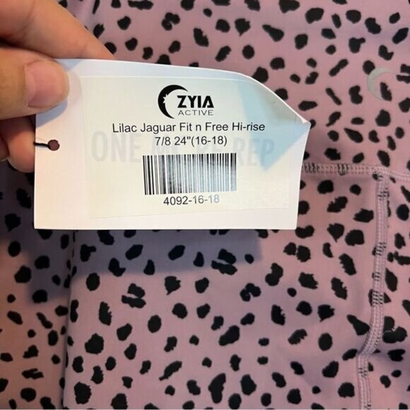 ZYIA Active Lilac Fit N Free Hi-Rise 7/8 24 inch size 16-18 new with tags - Picture 5 of 7